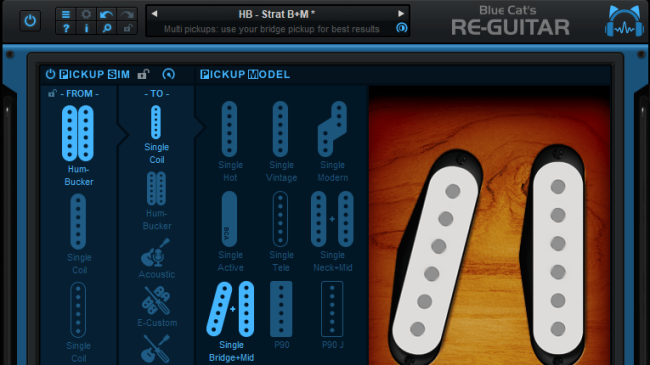 Blue Cat's Re-Guitar - Simulate typical single coil pickups combinations