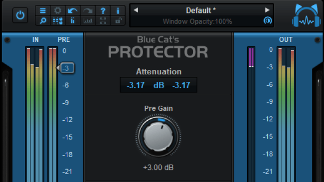 Blue Cat's Protector - Brickwall Limiter Plugin (VST, DirectX, Audio Unit)