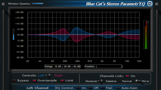 Blue Cat's Stereo Parametr'EQ - WYSIWYG Two Channels Parametric Equalizer Plugin (VST, AU, DX)