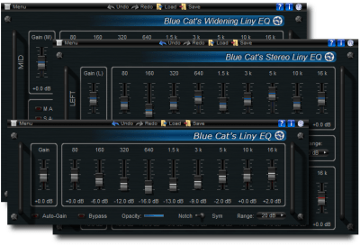 Blue Cat's Liny EQ Pack - Professional Linear Phase Equalizer DirectX and VST Plugins Bundle Blue Cat's Liny EQ Pack - Professional Linear Phase Equalizer DirectX and VST Plugins Bundle