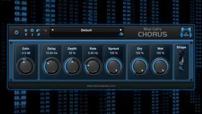 Blue Cat's Chorus - Smooth Chorus Effect DirectX and VST plugin (Freeware) Blue Cat's Chorus - Smooth Chorus Effect DirectX and VST plugin (Freeware)