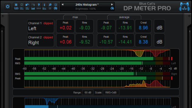 Blue Cat's DP Meter Pro - Peak, RMS, Crest factor and Dynamic Range Monitoring, with MIDI CC or Automation Generation Blue Cat's DP Meter Pro - Peak, RMS, Crest factor and Dynamic Range Monitoring, with MIDI CC or Automation Generation