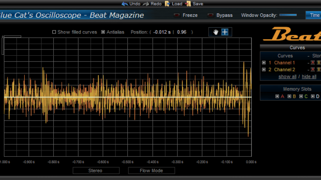 Blue Cat's Oscilloscope BeatM - Real Time Waveform Analyzer Plug-in (VST, AU, RTAS, DX) (Freeware) Blue Cat's Oscilloscope BeatM - Real Time Waveform Analyzer Plug-in (VST, AU, RTAS, DX) (Freeware)