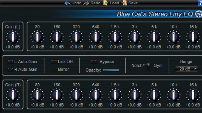 Blue Cat's Stereo Liny EQ - Two Channels Linear Phase Equalizer Plugin (VST, AU, RTAS, DX)
