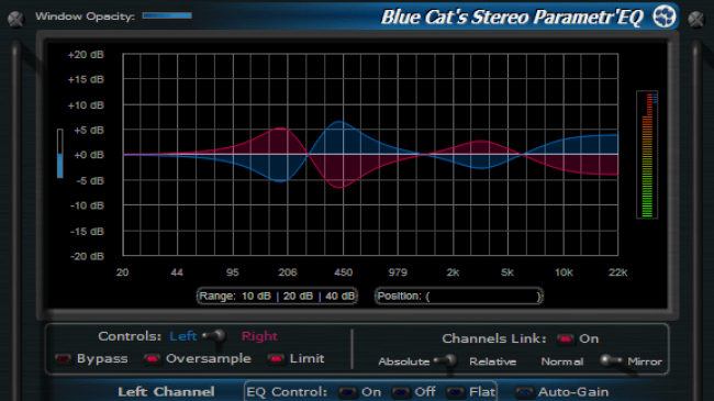 Blue Cat's Stereo Parametr'EQ - WYSIWYG Two Channels Parametric Equalizer Plugin (VST, AU, RTAS, DX) Blue Cat's Stereo Parametr'EQ - WYSIWYG Two Channels Parametric Equalizer Plugin (VST, AU, RTAS, DX)