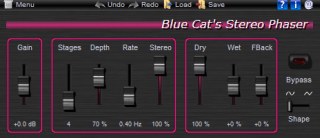 Blue Cat's Stereo Phaser - Wide Phasing Effect Plug-in (VST, AU, RTAS, DX) Blue Cat's Stereo Phaser - Wide Phasing Effect Plug-in (VST, AU, RTAS, DX)