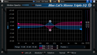 Blue Cat's Stereo Triple EQ - Two Channels Semi-Parametric Equalizer (AU, DX, RTAS and VST Plug-in)