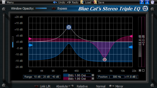 Blue Cat's Stereo Triple EQ - Two Channels Semi-Parametric Equalizer (AU, DX and VST Plugin) Blue Cat's Stereo Triple EQ - Two Channels Semi-Parametric Equalizer (AU, DX and VST Plugin)