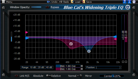 Click to view Blue Cat's Widening Triple EQ 3.31 screenshot