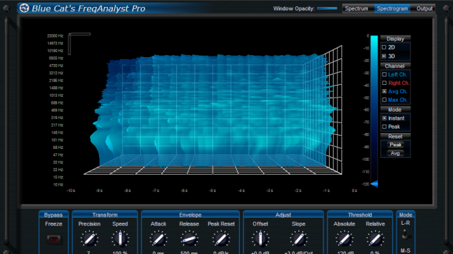 Spectro Blue Skin for Blue Cat's FreqAnalyst Pro, by [Blue Cat Audio]
