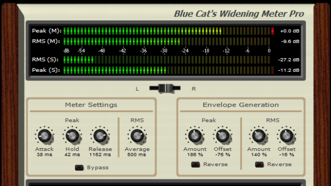 Vintage Set Skin for Blue Cat's Widening Meter Pro, by Blue Cat Audio Vintage Set Skin for Blue Cat's Widening Meter Pro, by Blue Cat Audio