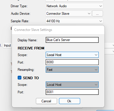 Connector Slave Driver Settings