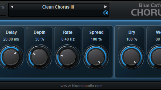 Blue Cat's Chorus - Smooth Chorus Effect (AU, VST, RTAS, AAX and DX Plug-in) (Freeware)