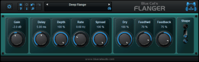 Blue Cat's Flanger - Classic Flanging Effect Audio Plug-in (VST, AU, RTAS, AAX, VST3) (Freeware)