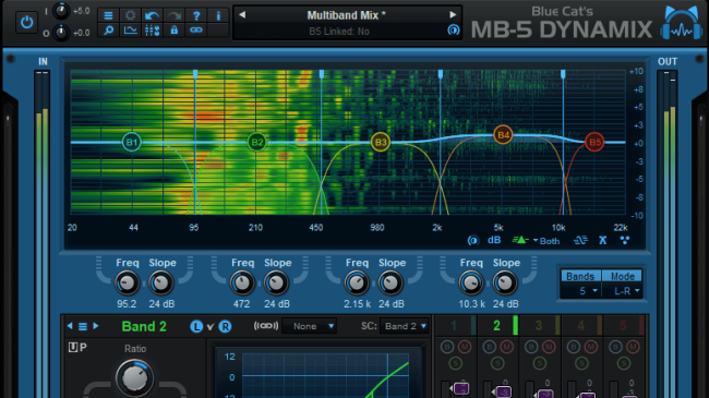 Blue Cat의 MB-5 Dynamix - 올인원 멀티밴드 다이나믹 프로세서