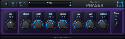 Blue Cat's Phaser - Analog Modeled Phasing Effect Plug-in (VST, AU, VST3, AAX) (Freeware)