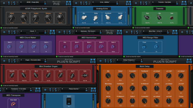 Blue Cat's Plug'n Script - Choose your style and let the plug-in generate the graphical user interface (GUI) for you. Blue Cat's Plug'n Script - Choose your style and let the plug-in generate the graphical user interface (GUI) for you.