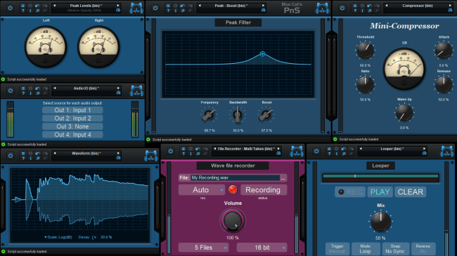 Blue Cat's Plug'n Script - Write custom layouts for your graphical user interfaces (GUI) using the included widgets.