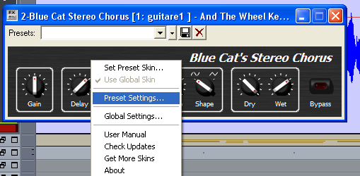 Step 05 - Select the chorus presets settings in the main menu Step 05 - Select the chorus presets settings in the main menu