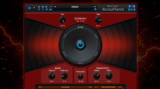 Blue Cat's AcouFiend - Creative Acoustic Feedback Simulator Plug-in (VST, VST3, AAX and Audio Unit) Blue Cat's AcouFiend - Creative Acoustic Feedback Simulator Plug-in (VST, VST3, AAX and Audio Unit)