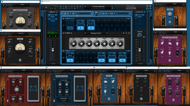 Blue Cat's Axiom - 40 high quality built-in plug-ins to choose from, or load any third party VST,VST3 or AU plug-in