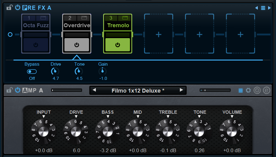 Blue Cat's Axiom - Control built-in or third party effects directly from the main screen