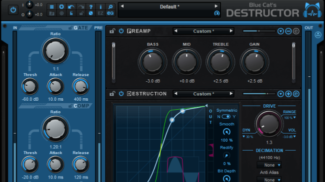 Blue Cat's Destructor - Distortion and Amp Simulation Plug-In (VST, AU, AAX, VST3)