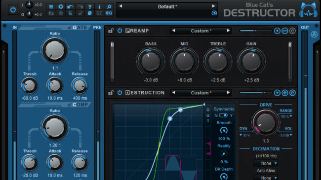 Destructor Plugin Blue Cat's Destructor - Distortion and Amp Simulation Plug-In (VST, AU ...