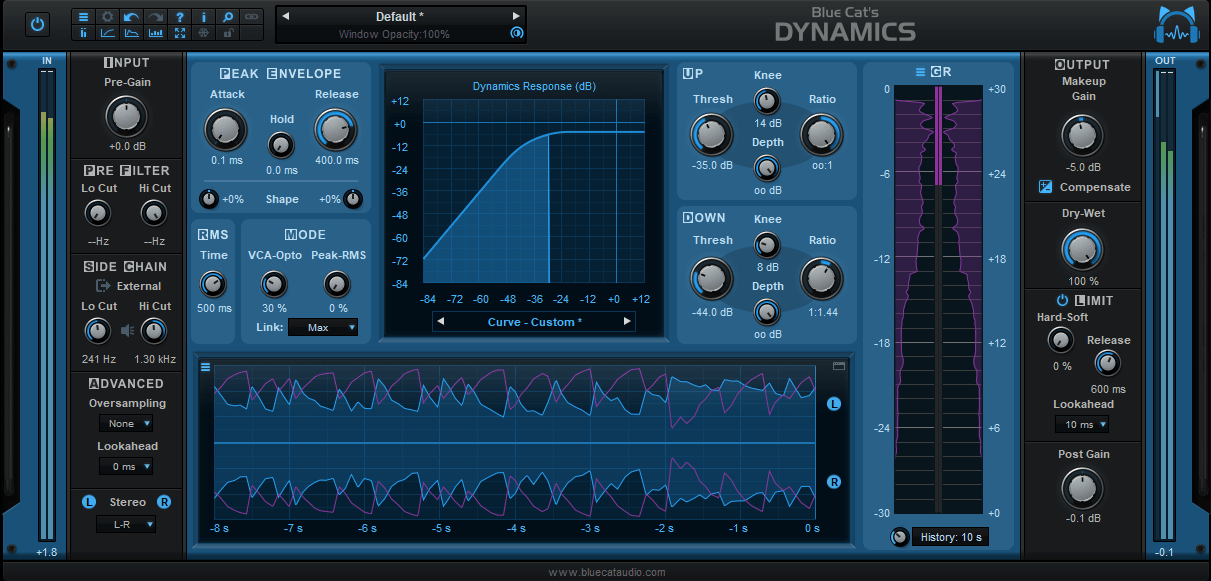 Blue Cat's Dynamics - Compressor, Gate, Limiter, Expander, Waveshaper Plug-In (VST, AU, AAX, VST3) Blue Cat's Dynamics - Compressor, Gate, Limiter, Expander, Waveshaper Plug-In (VST, AU, AAX, VST3)