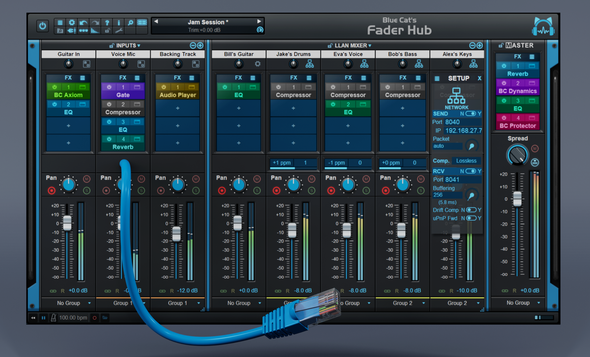 Blue Cat's Fader Hub - Network Mixing & Streaming Console Blue Cat's Fader Hub - Network Mixing & Streaming Console