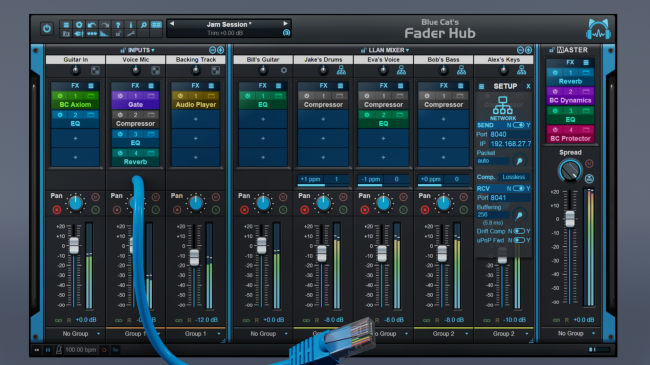 Blue Cat's Fader Hub - Network Mixing & Streaming Console
