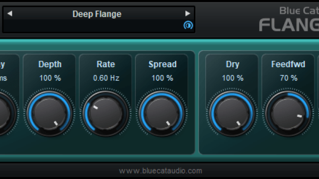 Blue Cat's Flanger - Classic Flanging Effect Audio Plug-in (VST, AU, RTAS, AAX, VST3) (Freeware)