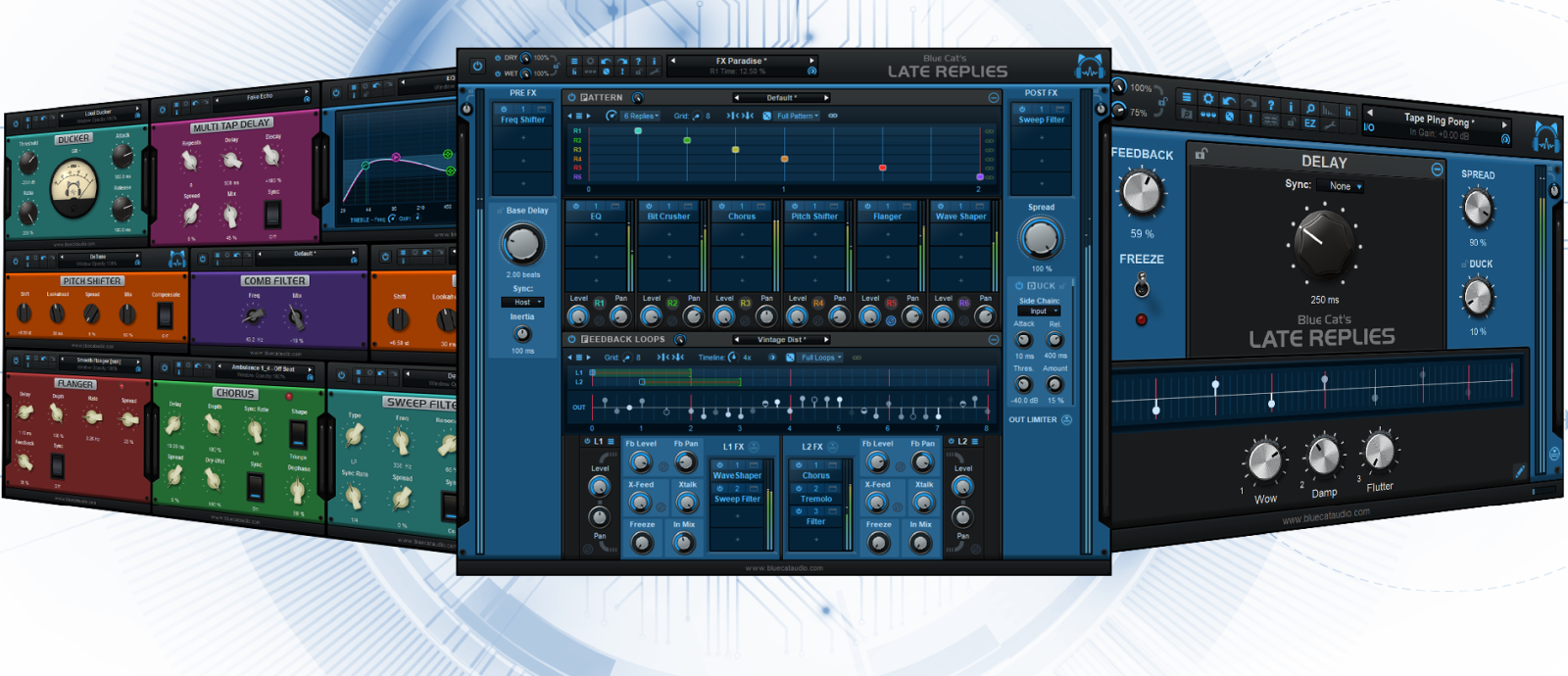 Blue Cat's Late Replies - Creative Delay & Reverb / Multi FX Plug-In & Host (VST, AU, AAX, VST3) Blue Cat's Late Replies - Creative Delay & Reverb / Multi FX Plug-In & Host (VST, AU, AAX, VST3)