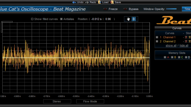 Blue Cat's Oscilloscope BeatM - Real Time Waveform Analyzer Plug-in (VST, AU, RTAS, DX) (Freeware)