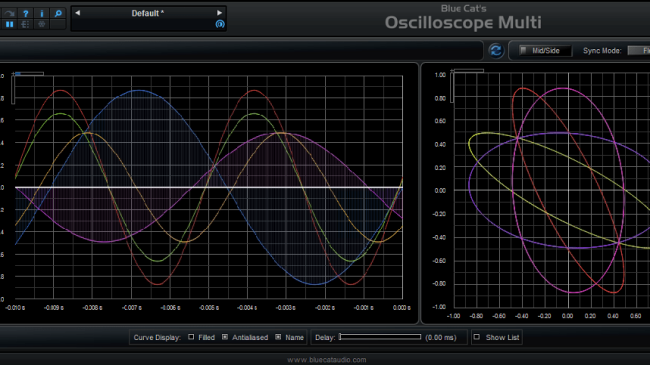 Blue Cat's Oscilloscope Multi - Real Time Multi Tracks Waveform Analyzer Plug-in (VST, AU, RTAS, AAX, DX)