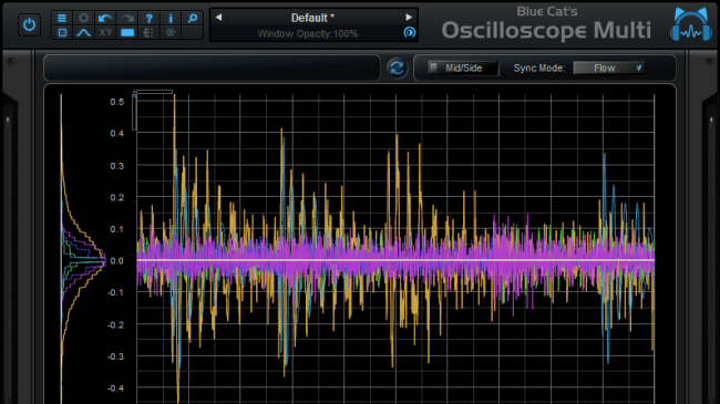 Blue Cat's Oscilloscope Multi - Choose the small display size to gain real estate on the screen.