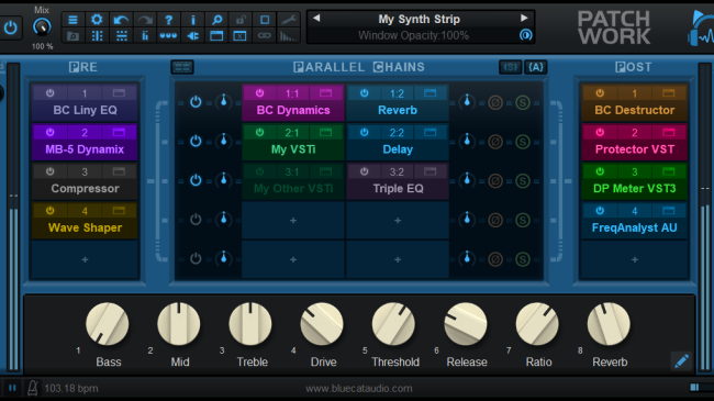 Blue Cat's PatchWork - Fully Configurable Plug-Ins Chainer and Multi FX / Standalone Host or Plug-In