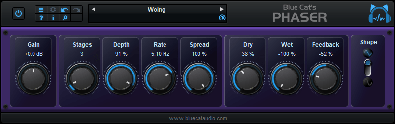 Blue Cat's Phaser - Analog Modeled Phasing Effect Plug-in (VST, AU, VST3, AAX) (Freeware) Blue Cat's Phaser - Analog Modeled Phasing Effect Plug-in (VST, AU, VST3, AAX) (Freeware)