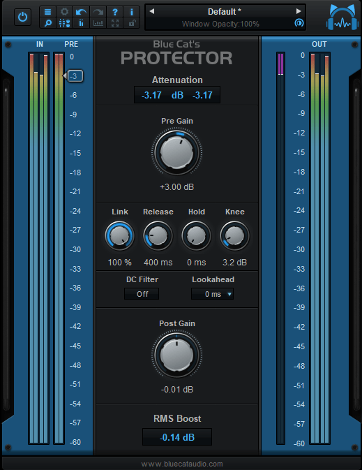 Blue Cat's Protector - Brickwall Limiter Plug-in (VST, AU, AAX, VST3) Blue Cat's Protector - Brickwall Limiter Plug-in (VST, AU, AAX, VST3)