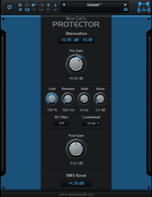 Blue Cat's Protector - Brickwall Limiter Plug-in (VST, AU, AAX, VST3)