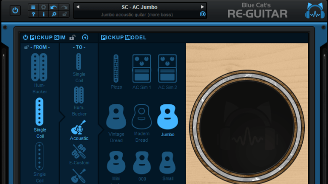 Blue Cat's Re-Guitar - Transform your solid body into an acoustic guitar.