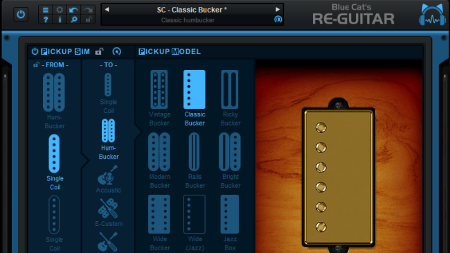 Blue Cat's Re-Guitar - Transform your single coil pickups into classic humbuckers Blue Cat's Re-Guitar - Transform your single coil pickups into classic humbuckers