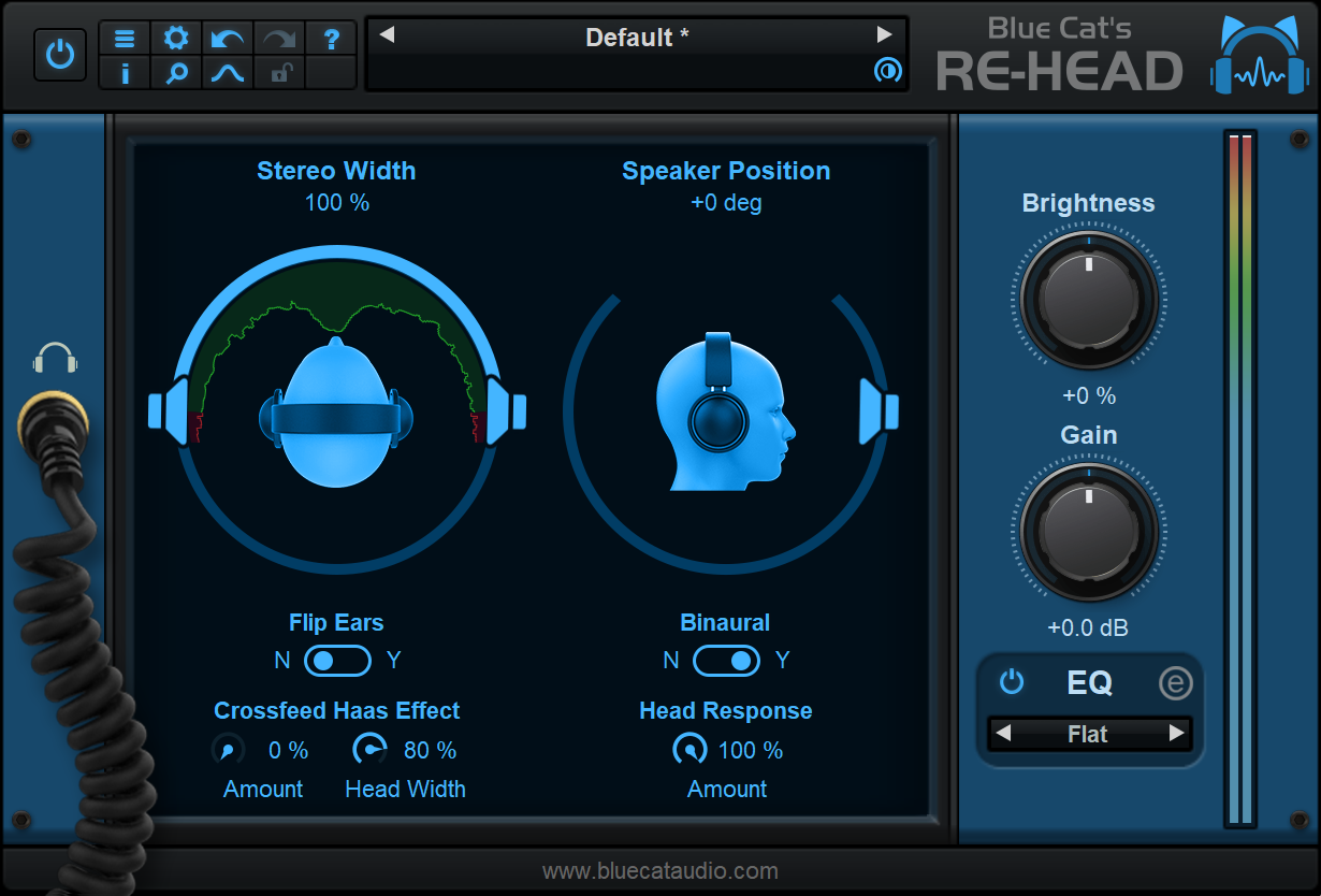 Blue Cat's Re-Head - Head Response Simulator for Headphones (VST, VST3, AAX and Audio Unit Plug-in)