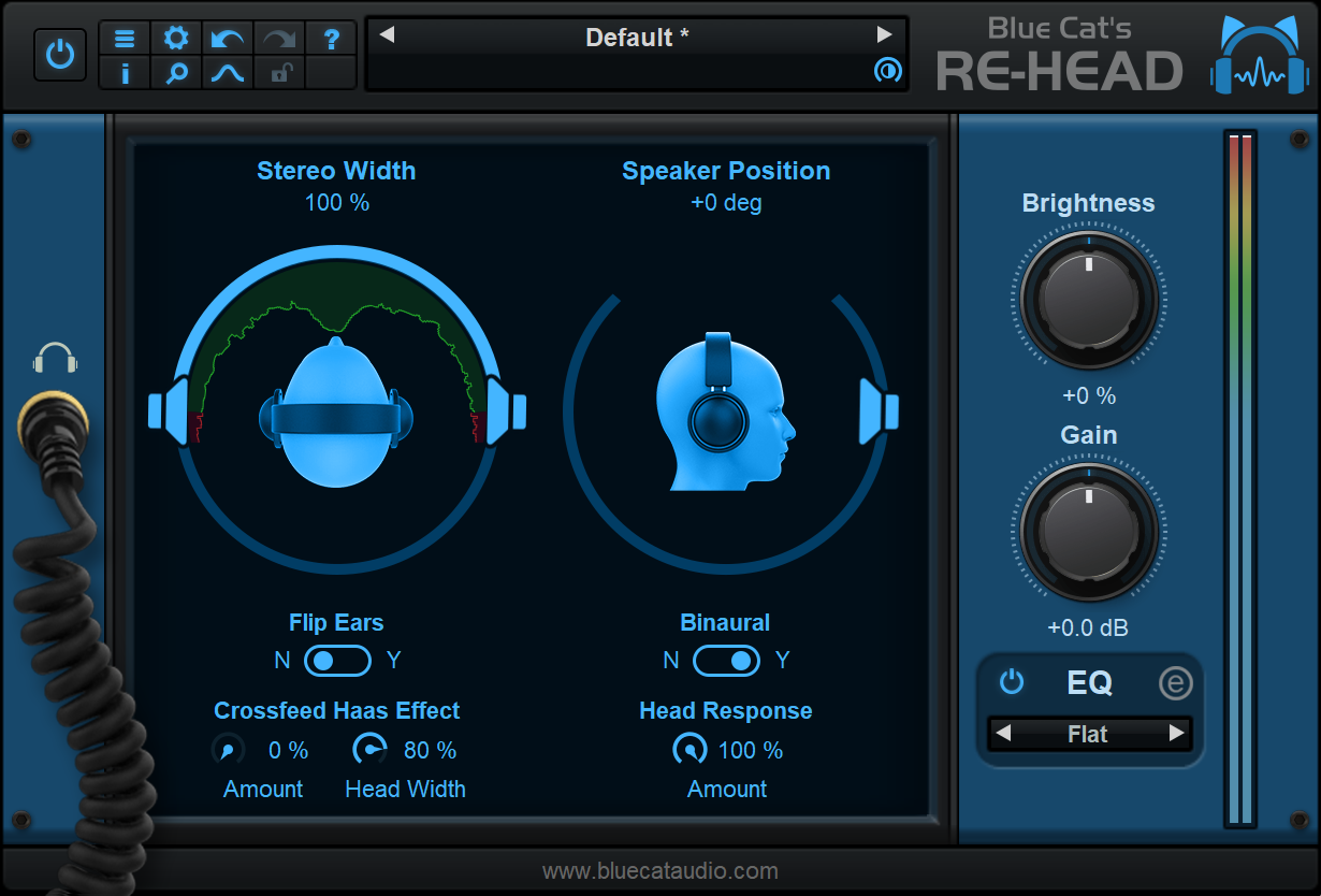 Blue Cat's Re-Head - Head Response Simulator for Headphones (VST, VST3, AAX and Audio Unit Plug-in) Blue Cat's Re-Head - Head Response Simulator for Headphones (VST, VST3, AAX and Audio Unit Plug-in)
