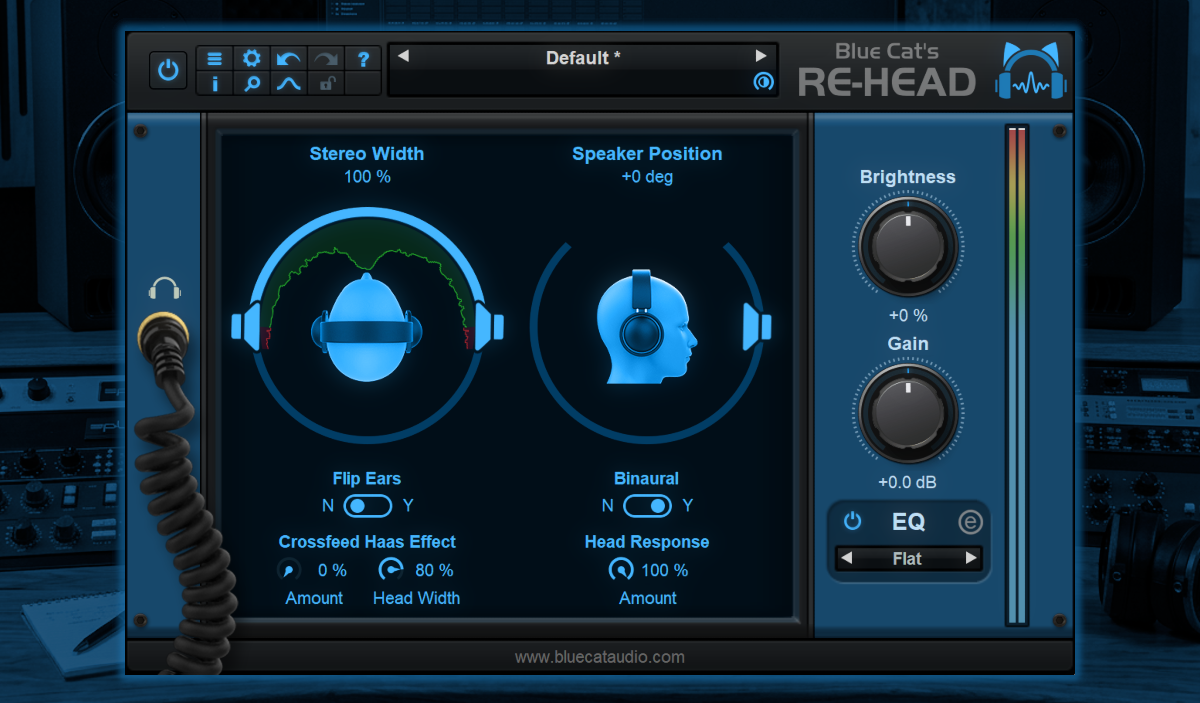 Blue Cat's Re-Head - Head Response Simulator for Headphones (VST, VST3, AAX and Audio Unit Plug-in) Blue Cat's Re-Head - Head Response Simulator for Headphones (VST, VST3, AAX and Audio Unit Plug-in)
