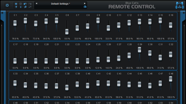 Blue Cat's Remote Control - Use up to 64 MIDI controls in a single instance Blue Cat's Remote Control - Use up to 64 MIDI controls in a single instance