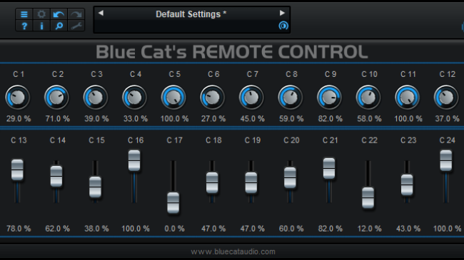Blue Cat's Remote Control - virtual MIDI Control Surface (VST, AU, VST3, AAX)