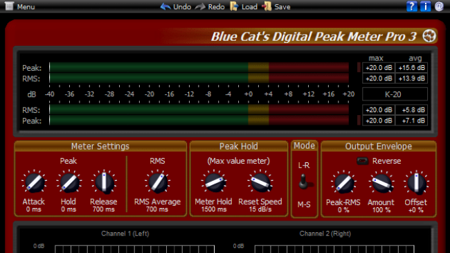 Red Box (v3) Skin for Blue Cat's DP Meter Pro, by Blue Cat Audio